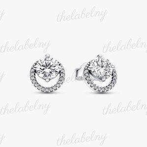 Pandora Sparkling Round Halo Stud Earrings